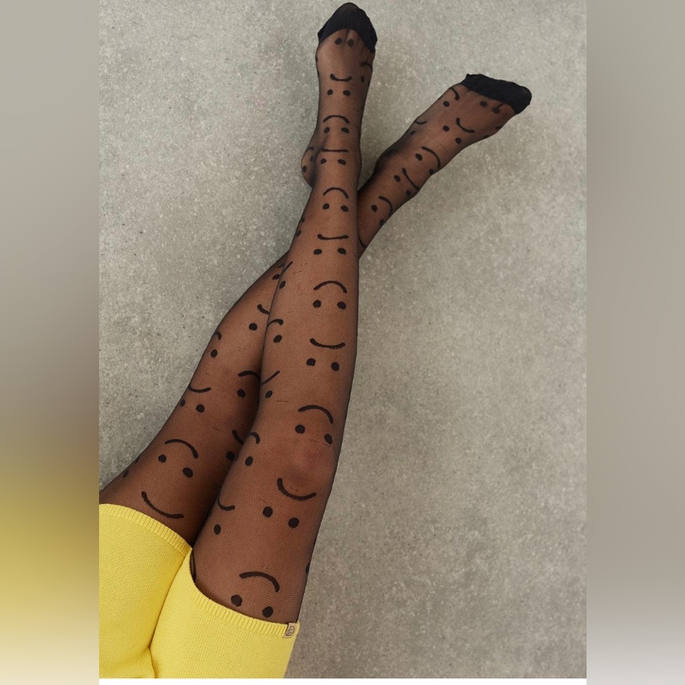 LAZY OAF • Happy Sad Sheer Tights • Size XS/Small